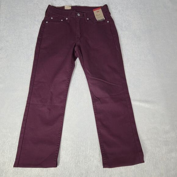 Levi's 514 straight stretch jeans deep burgundy mens Size 30x30 casual normcore - Picture 4 of 11
